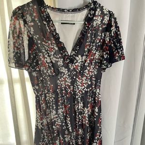 Navy Blue Floral Dress